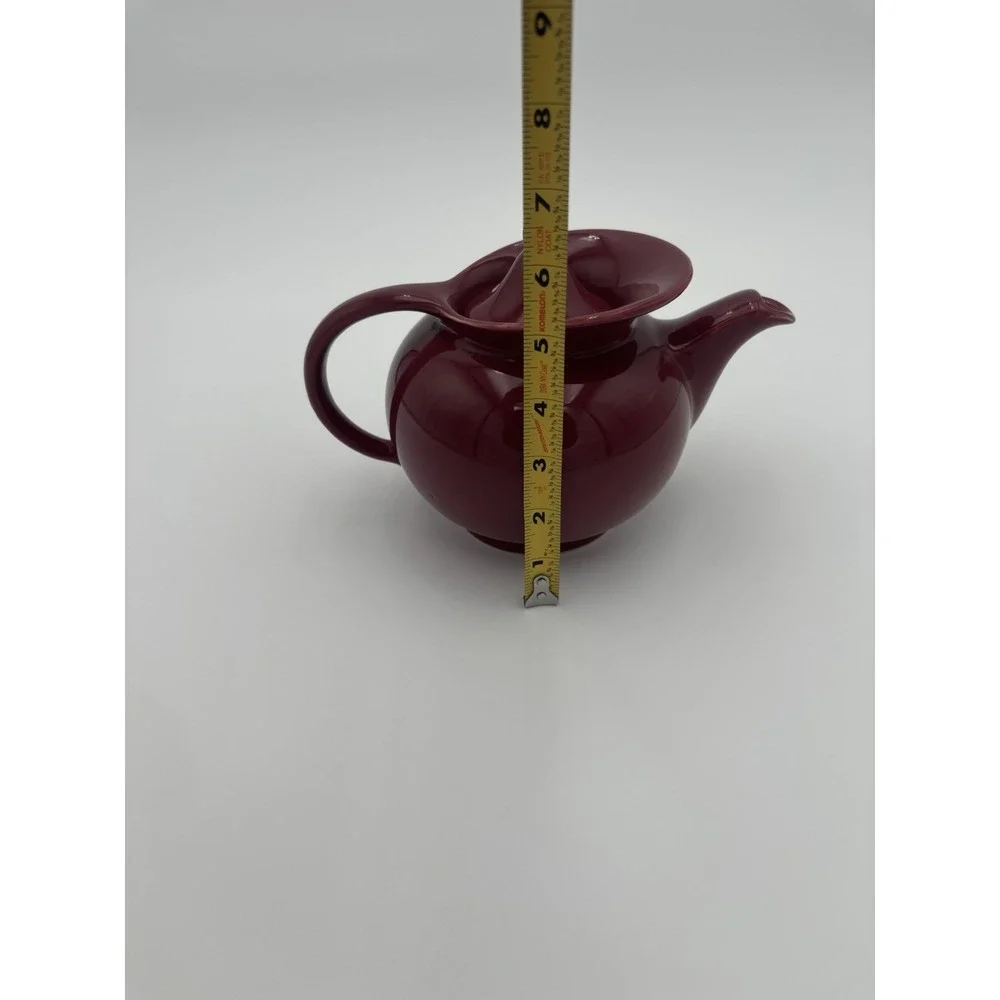 Hall China Maroon Windshield Novelty Teapot 1941-1960s Made in USA 6 cup
